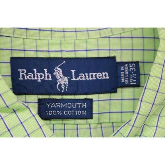 Ralph Lauren Yarmouth Men's Vintage Button Up Long Sleeve Shirt-Size 17 1/2-Y2K - Picture 4 of 6